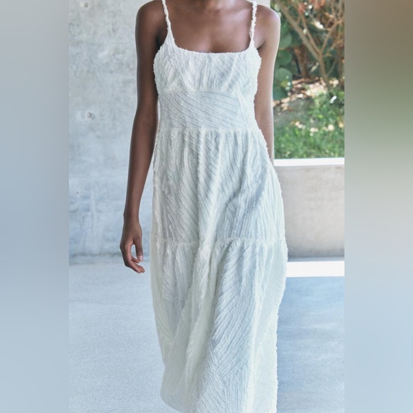 ZARA BLOGGERS’ FAVORITE FRAYED JACQUARD DRESS ZW COLLECTION - Picture 10 of 16